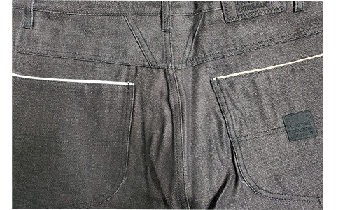 Selvedge Jean - Black Raw w/Khaki/White